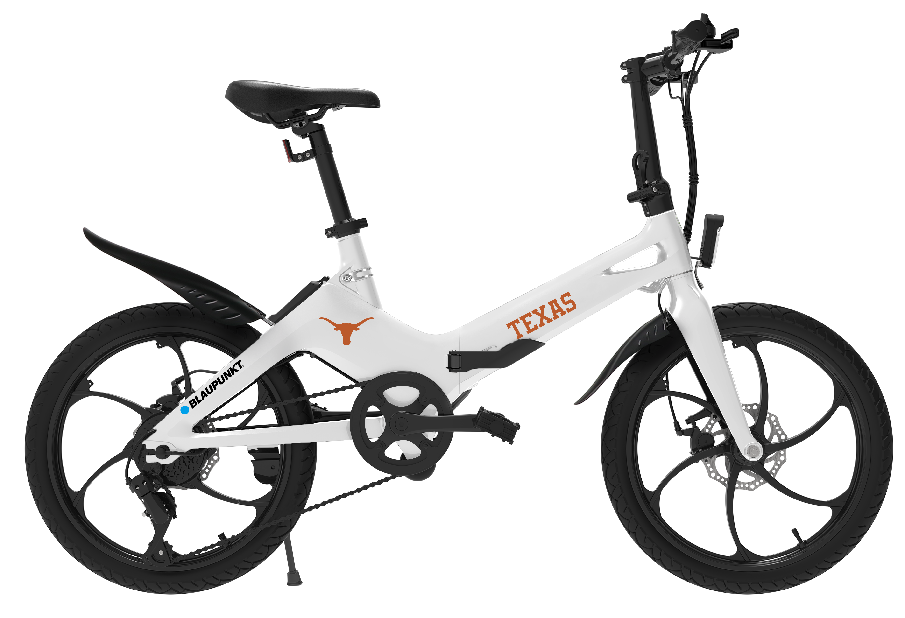 electric bicycle austin Blaupunkt Texas Longhorns Foldable eBike Class II w/ Power Assist Throttle