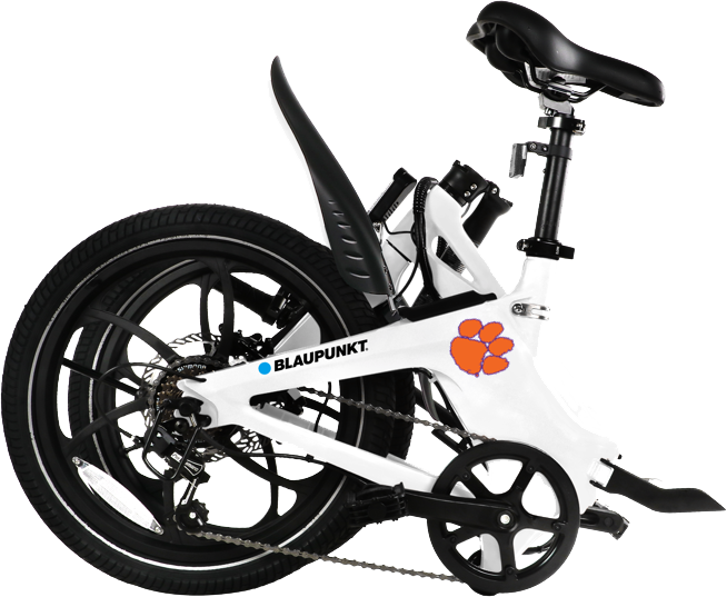 cteb classic electric bicycle Blaupunkt Clemson Tigers Foldable eBike Class II w/ Power Assist Throttle