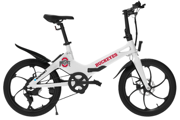 Blaupunkt Ohio State Buckeyes Foldable eBike Class II w/ Power Assist Throttle